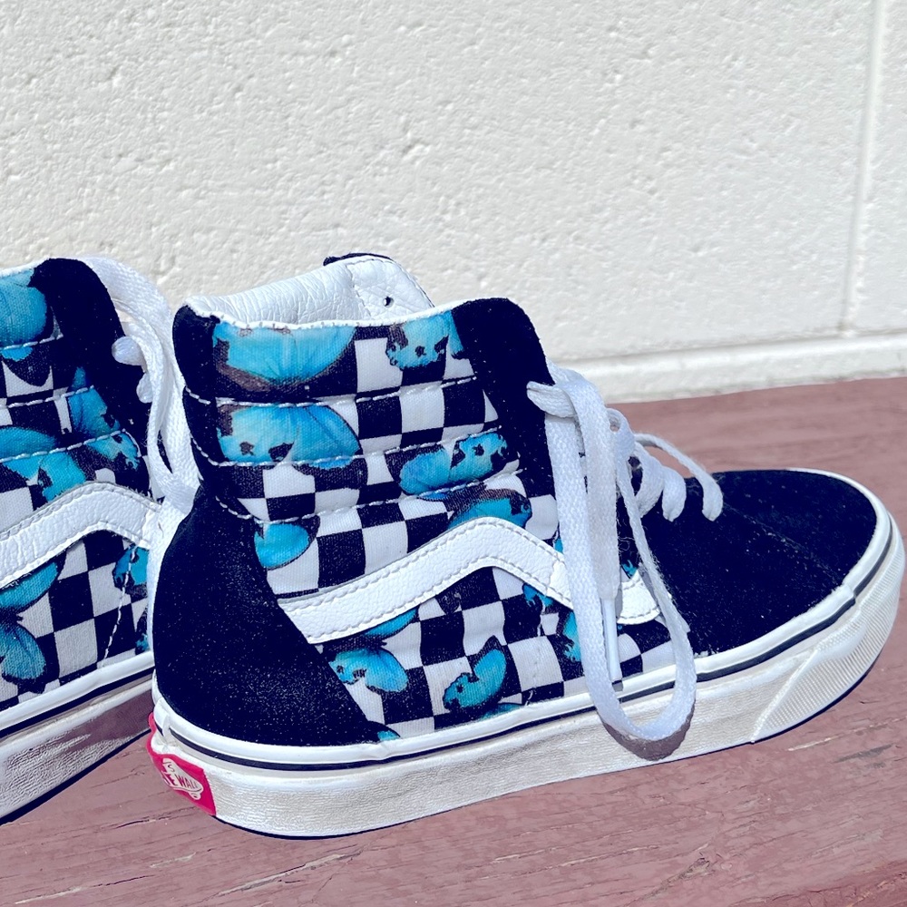 Vans butterfly checker print high top shoes